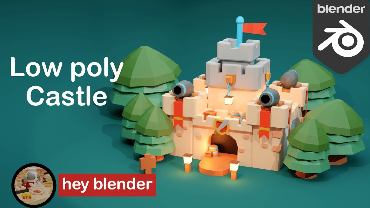 Low poly castle in blender full tutorial