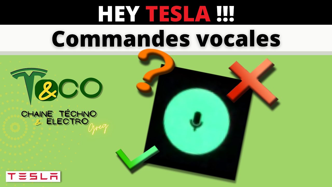 Commandes vocales TESLA. Liste des commandes en description.