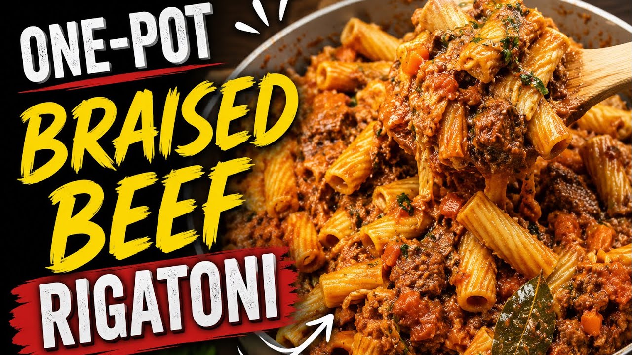 One-Pot Braised Beef Rigatoni
