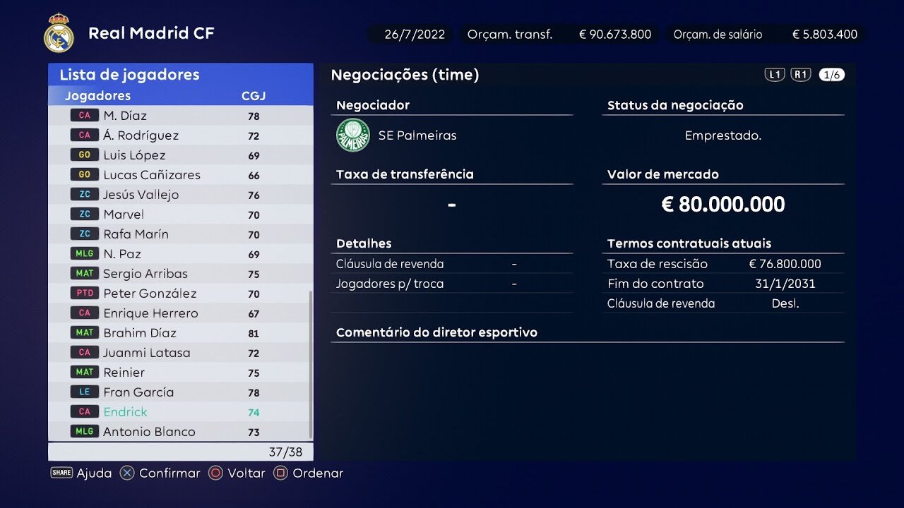PES 2021 eFootball Master Liga: Negociações de Transferência e Salários Realistas - Tutorial Guia