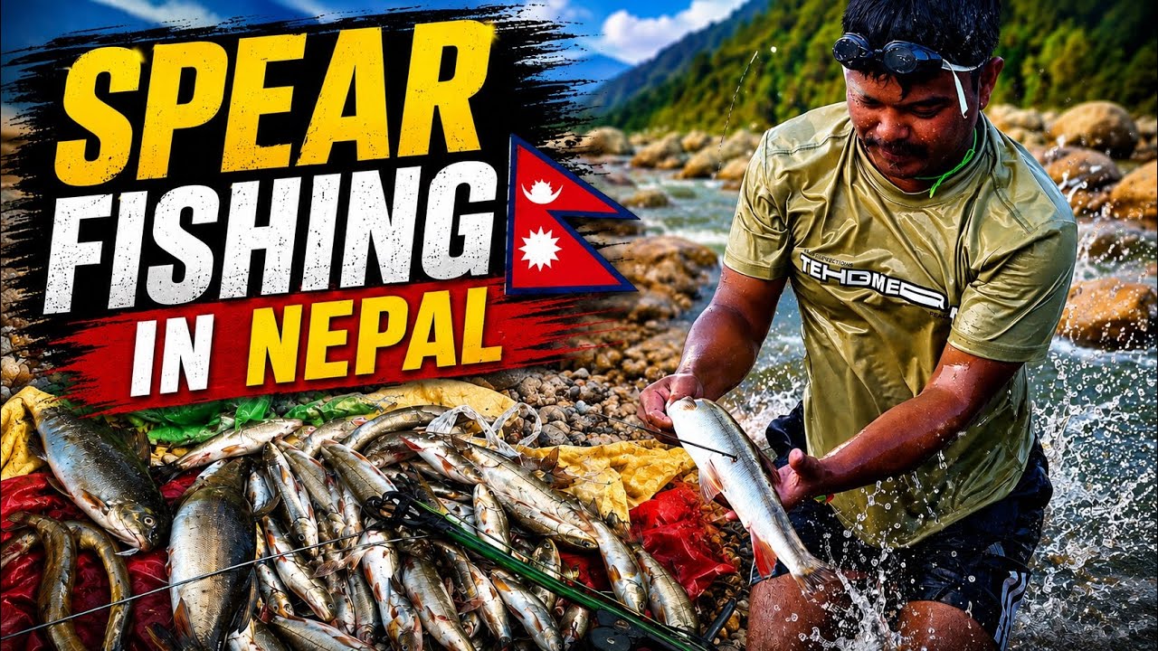 Spearfishing in Adhikhola | दश किलो target पूरा wow😂 Spearfishing in Nepal | 10kg target completed🔥