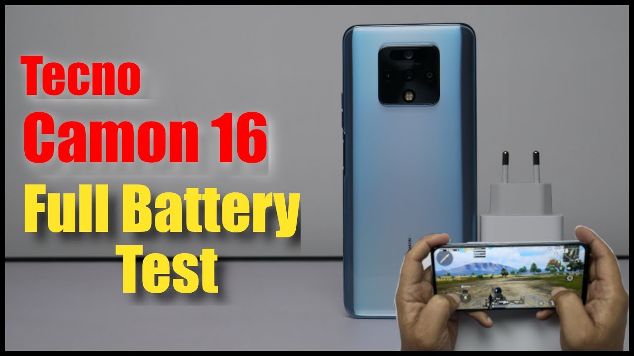 Tecno Camon 16 Battery Test | Charging, Drain and PUBG Test