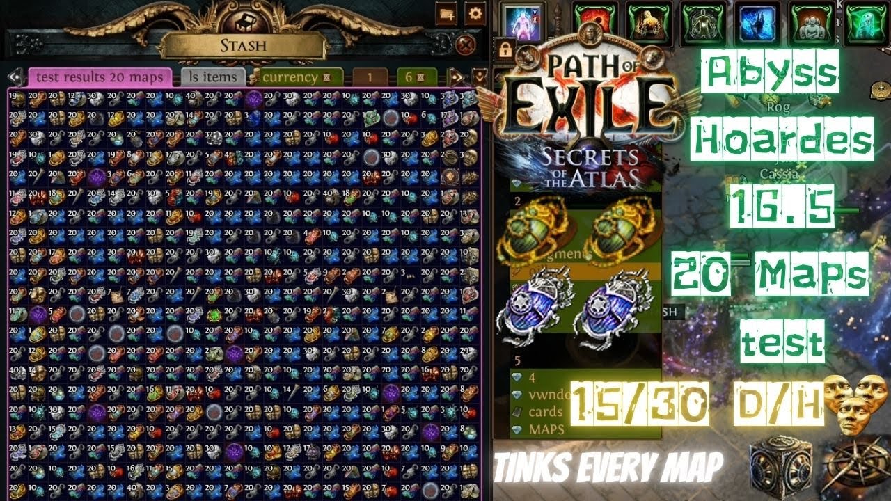 [3.26] Abyss hoardes T16.5,Tinks Every Map! 20 Map Test , 15-30Div/H,Penance brand of dissipation Pf