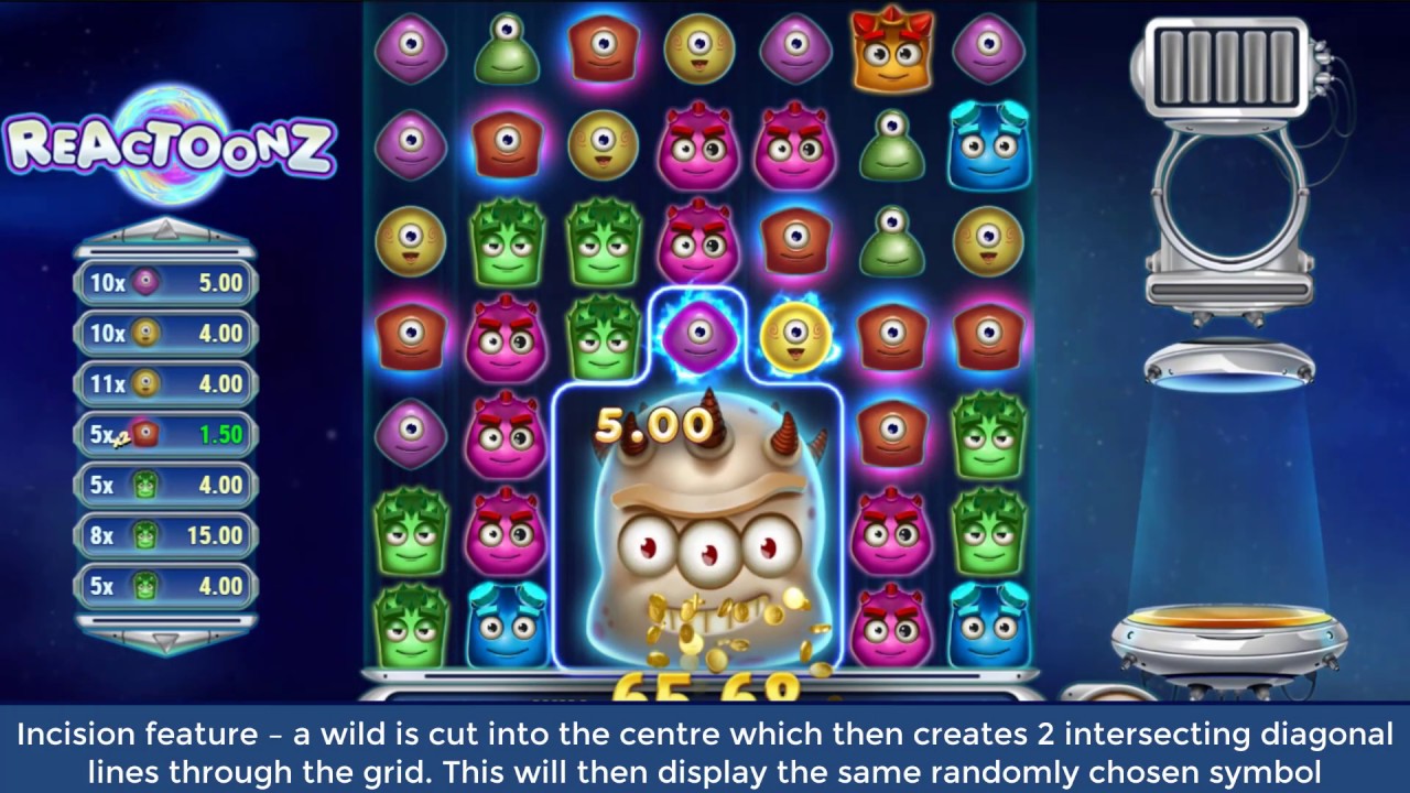 The Best Slot Machines - Reactoonz (RTP 96%)