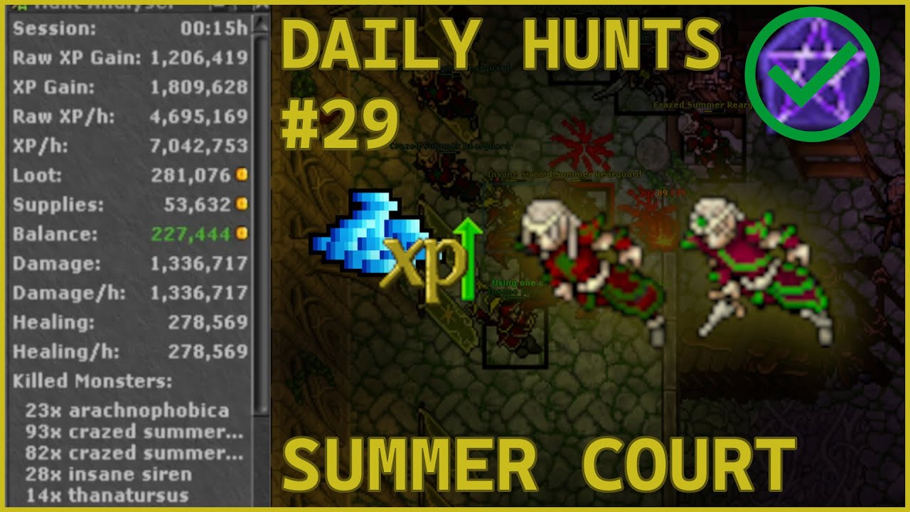 Tibia | Monk 525 | Summer Court | Daily Hunt #29