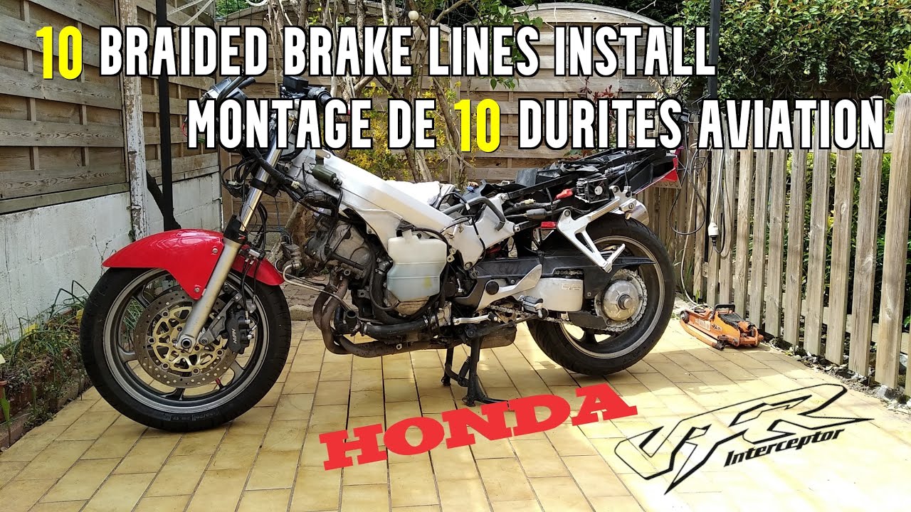Honda VFR 800 repair/réparation brake lines  Durites aviation (pt1)
