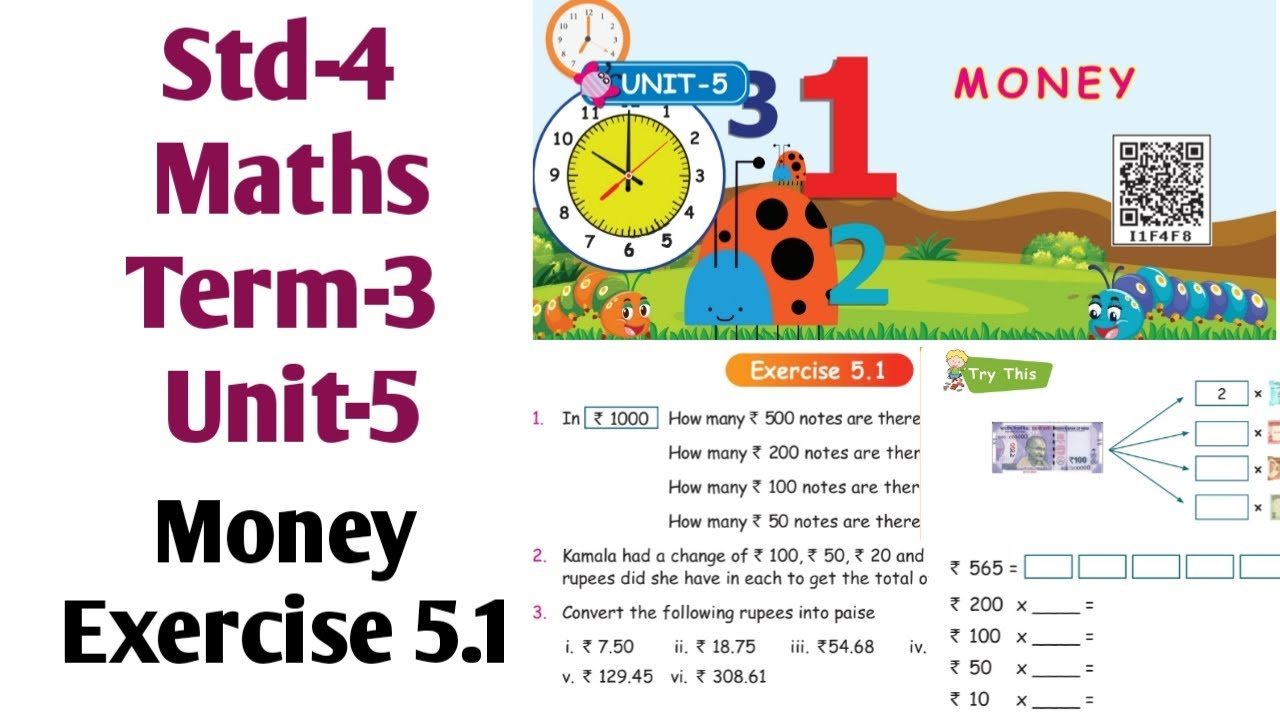 4th Std Maths Term 3 Unit 5 Money | Exercise 5.1 | Samacheer Kalvi 4th Standard Maths