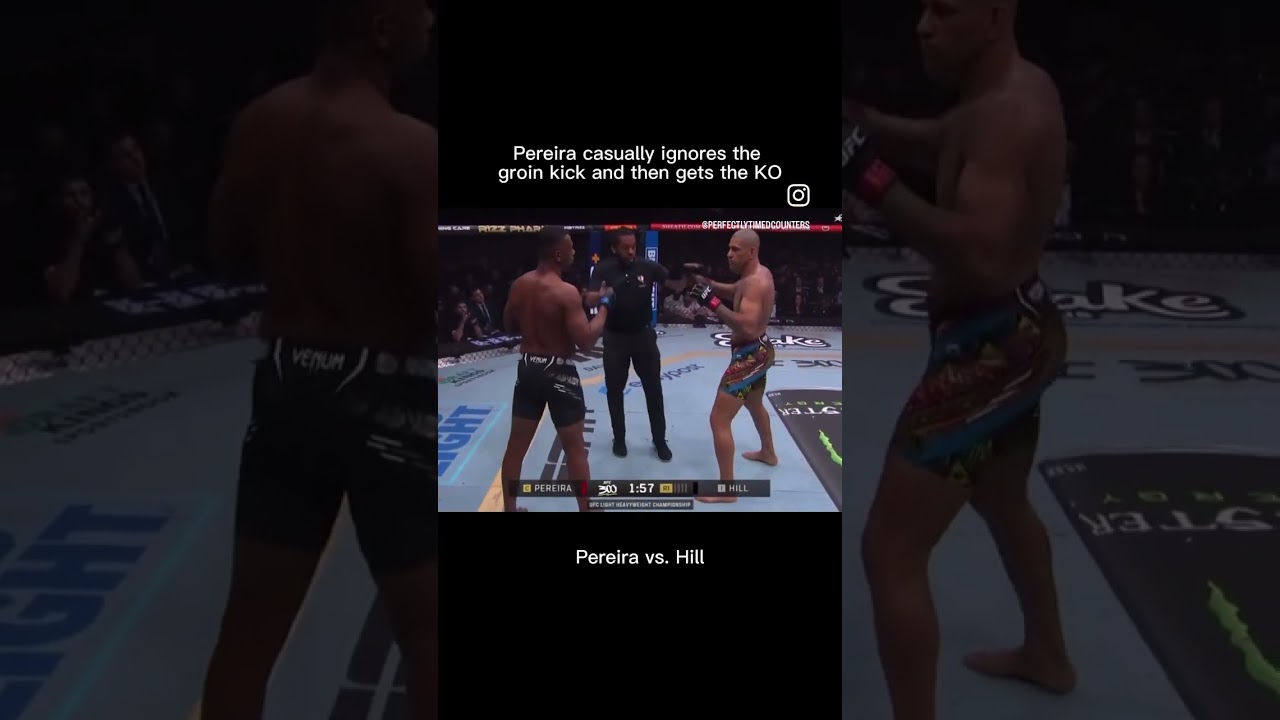 Alex Pereira casually ignores groin kick and delivers KO