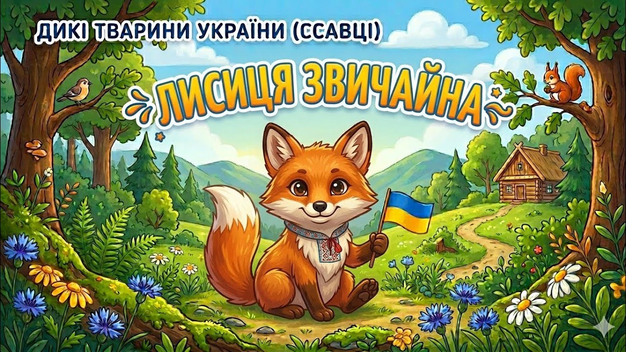 ЛИСИЦЯ ЗВИЧАЙНА /  Дикі тварини України (ссавці) / Ольга Власова #дітям #дітямпротварин #длядітей