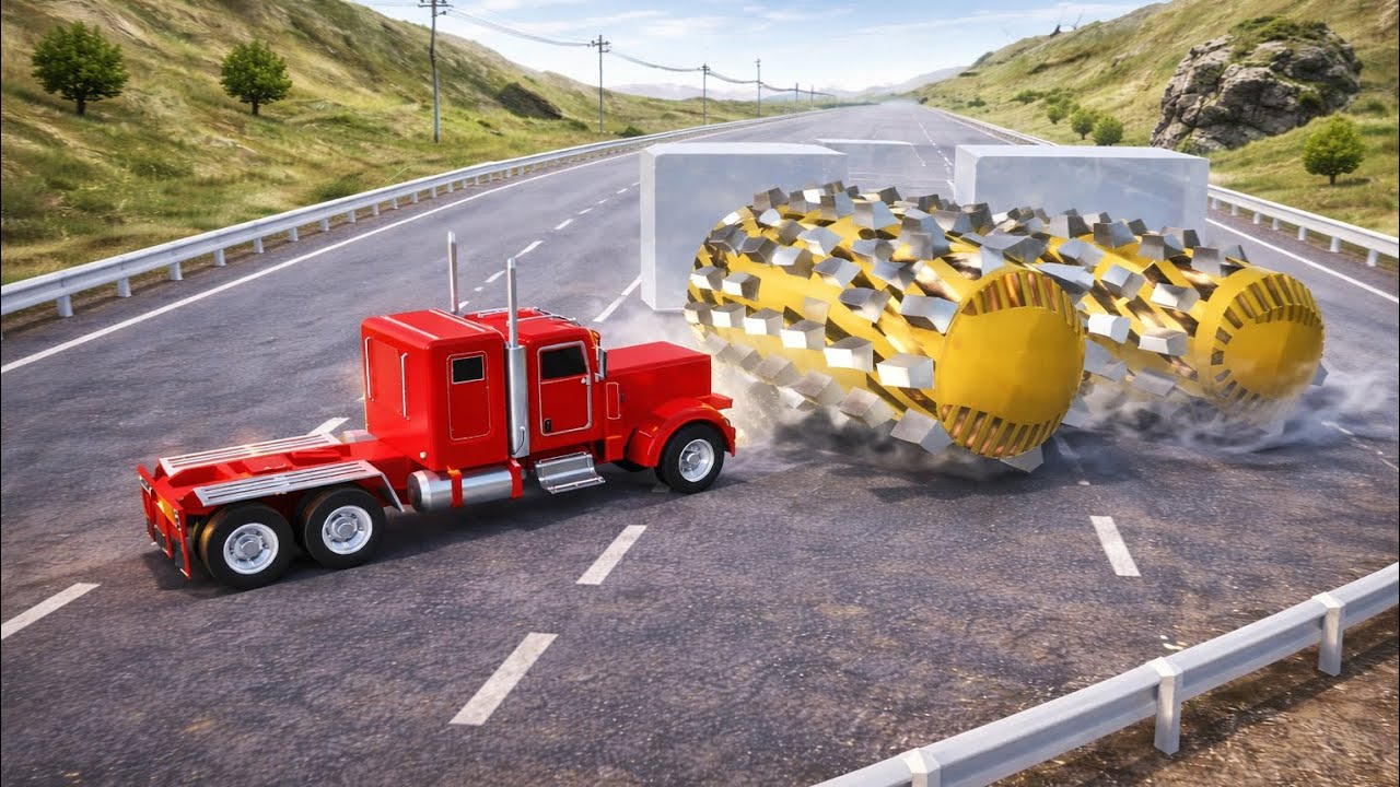 Truck vs Giant Crusher 😱 | Can It Survive?