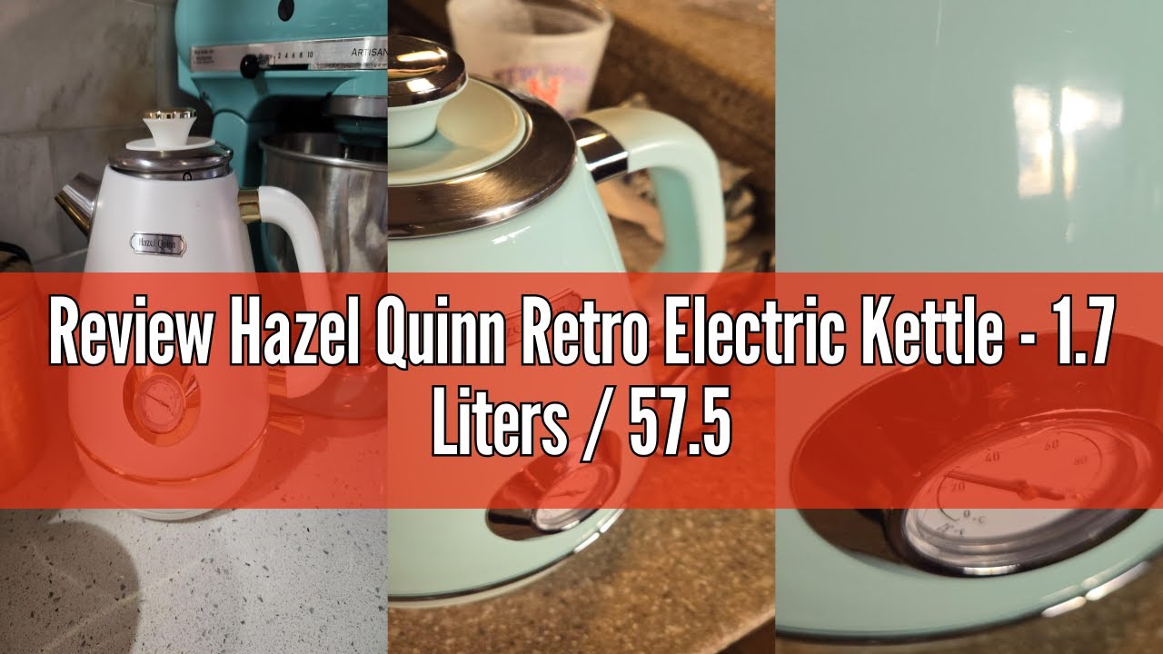 Review Hazel Quinn Retro Electric Kettle - 1.7 Liters / 57.5 Ounces Tea Kettle with Thermometer, All