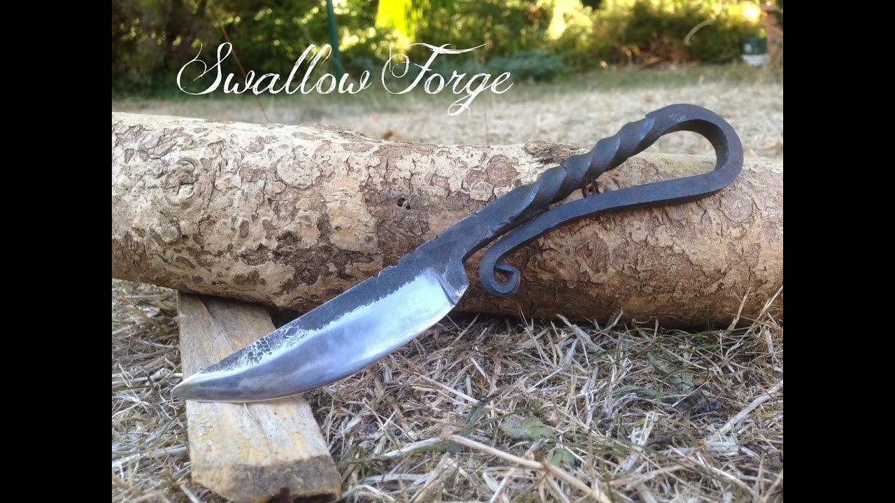 How to Forge a Medieval style bushcraft knife. Blacksmiths knife. Swallow Forge.