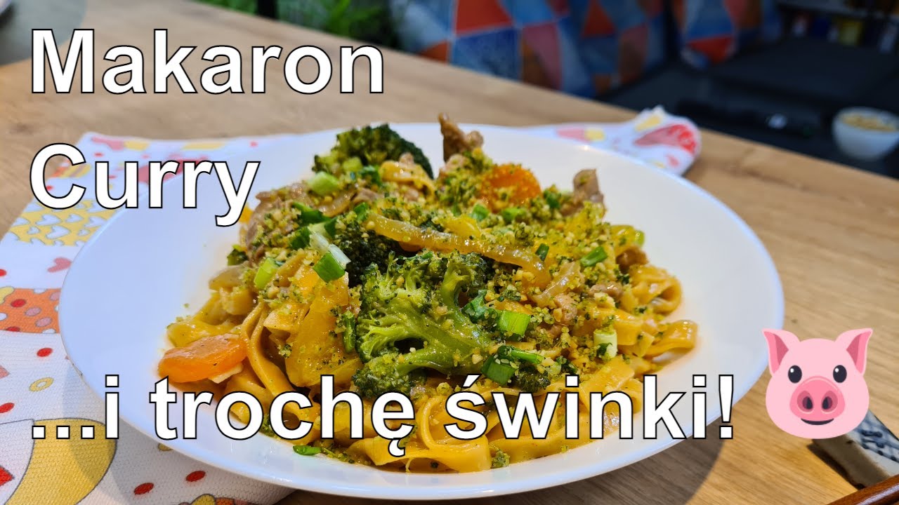 Makaron curry z wieprzowiną