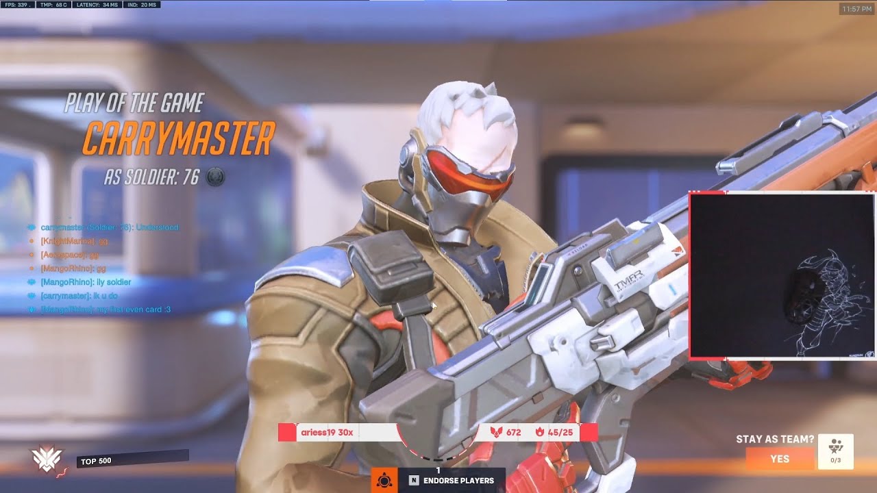 POTG! GALE HUMAN AIMBOT SOLDIER 76! GALE SOLDIER 76 SEASON 6 TOP 500 OVERWATCH 2