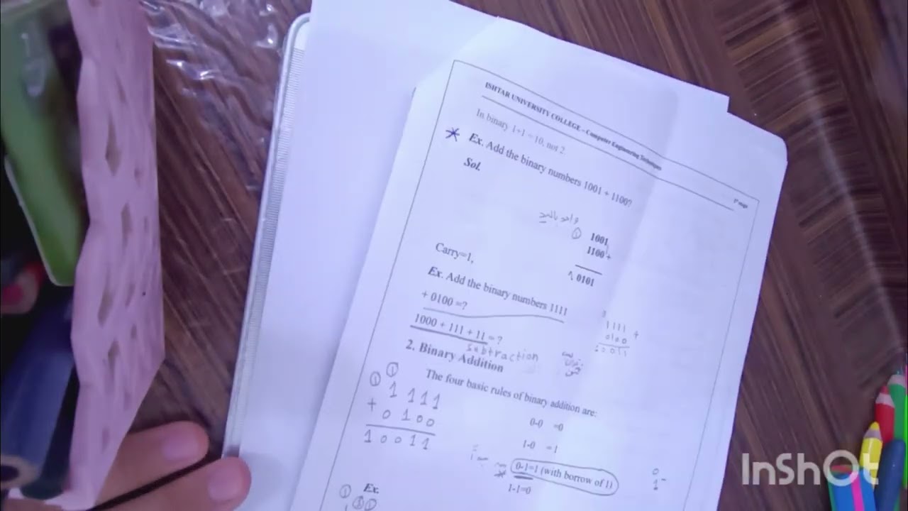 المحاضره الرابعه عمليات الجمع والطرح والضرب في نضام البيانري 