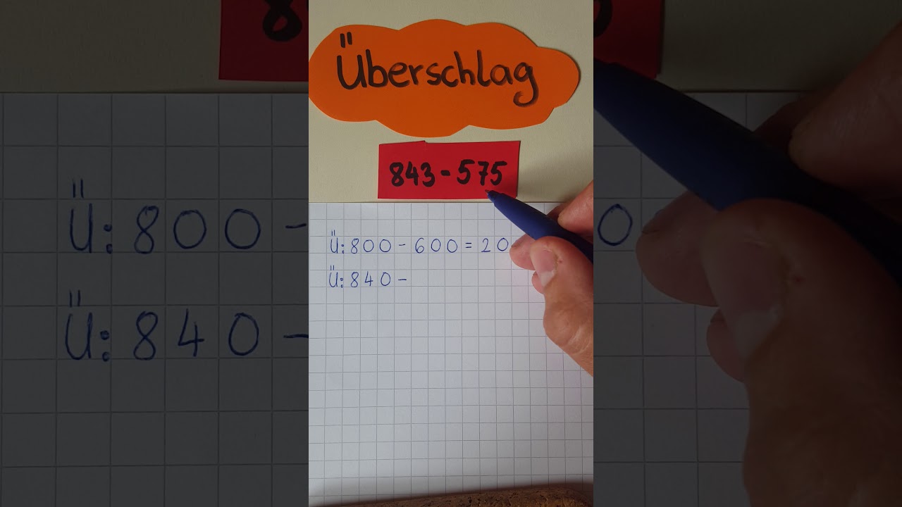 Schriftliche Subtraktion &Uuml;berschlag