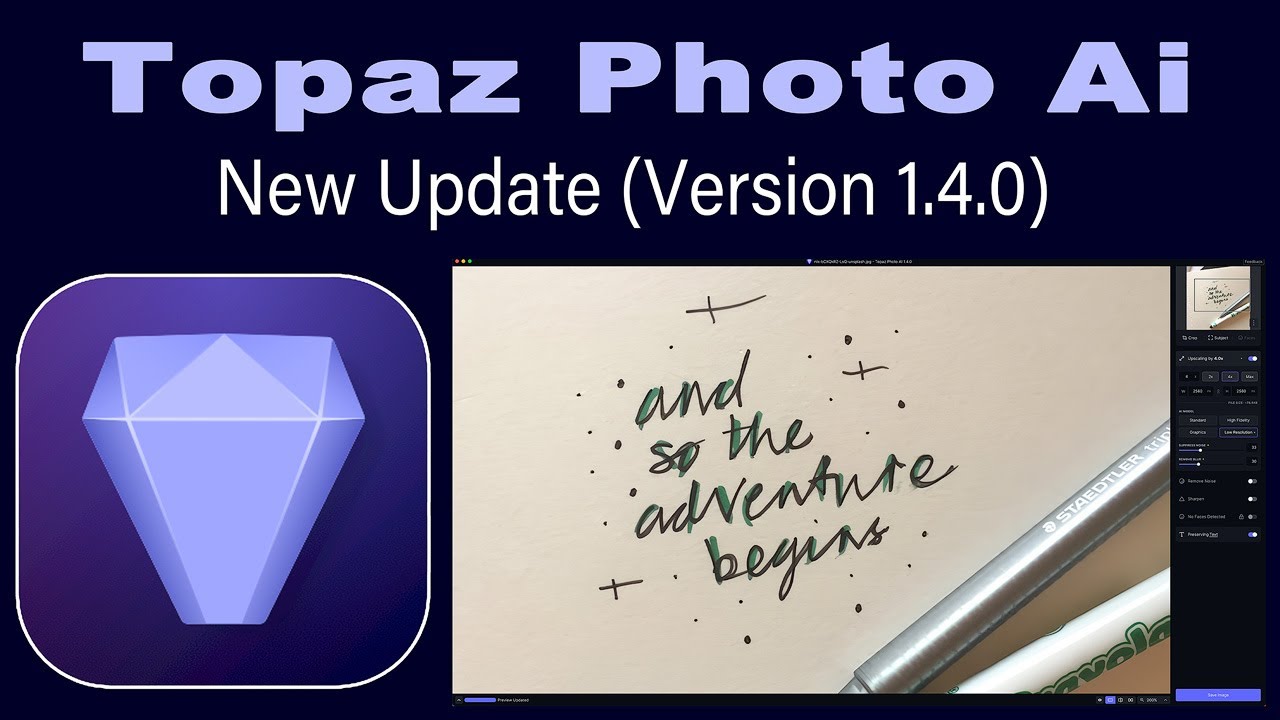 TOPAZ PHOTO AI (New Update Version 1.4.0) Now With Preserve Text Ai Model and Redesigned Right Panel