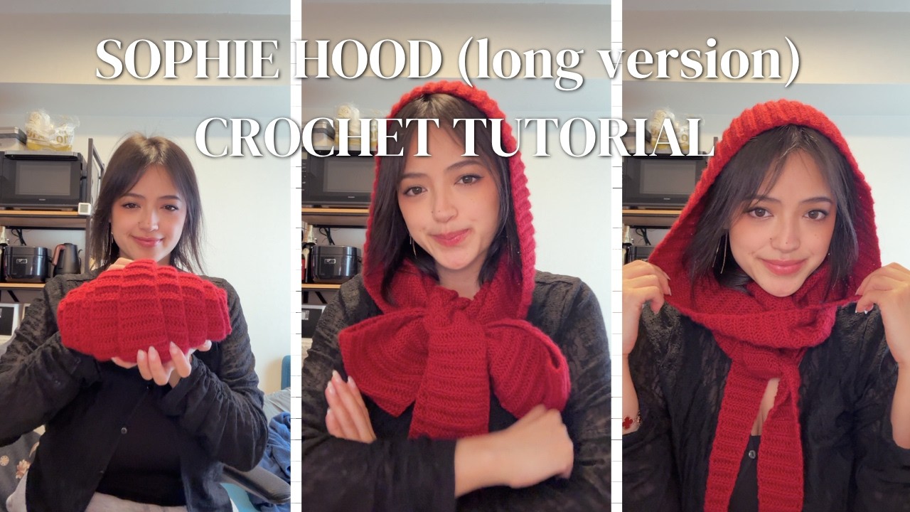 Crochet Sophie Hooded Scarf (Long) Tutorial | Step-by-Step + FREE Written Pattern