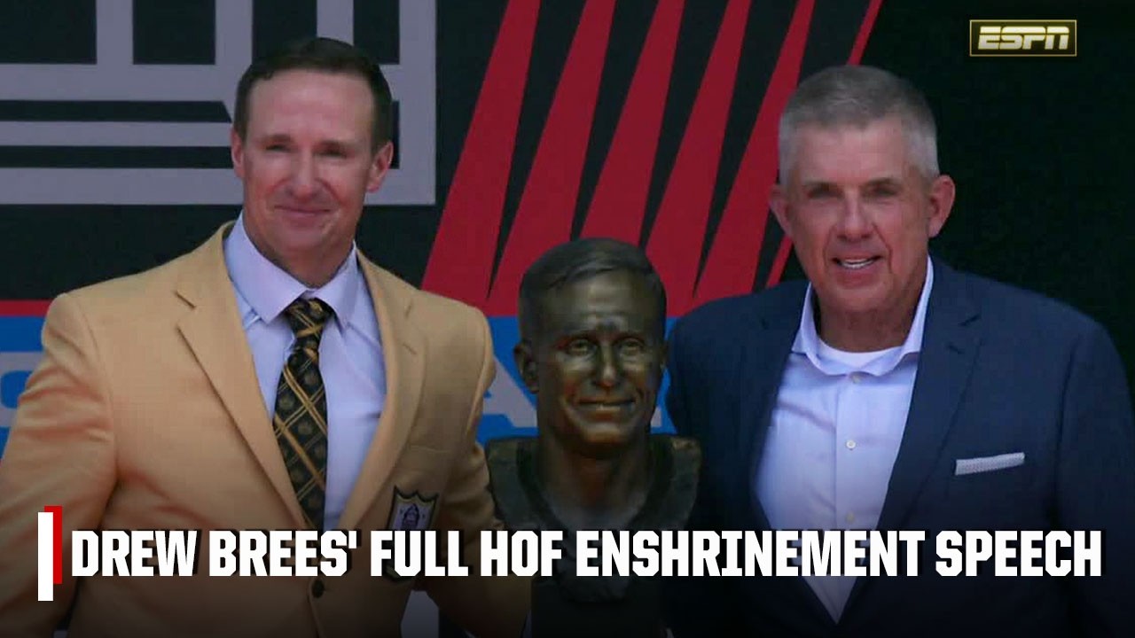 Drew Brees delivers heartfelt Hall of Fame speech to roaring ovation | NFL on ESPN