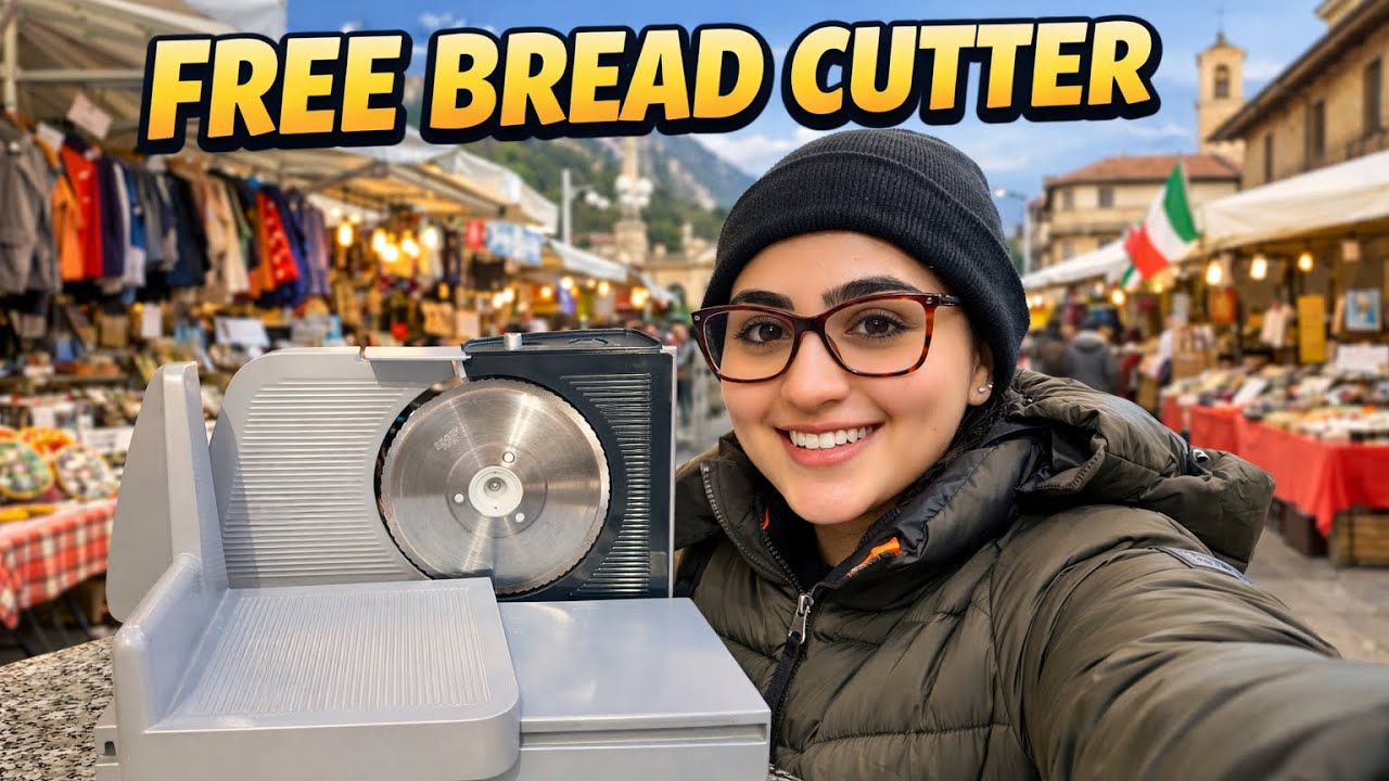 Mujhay milla free ka bread cutter italy ma ek stall sa  😃