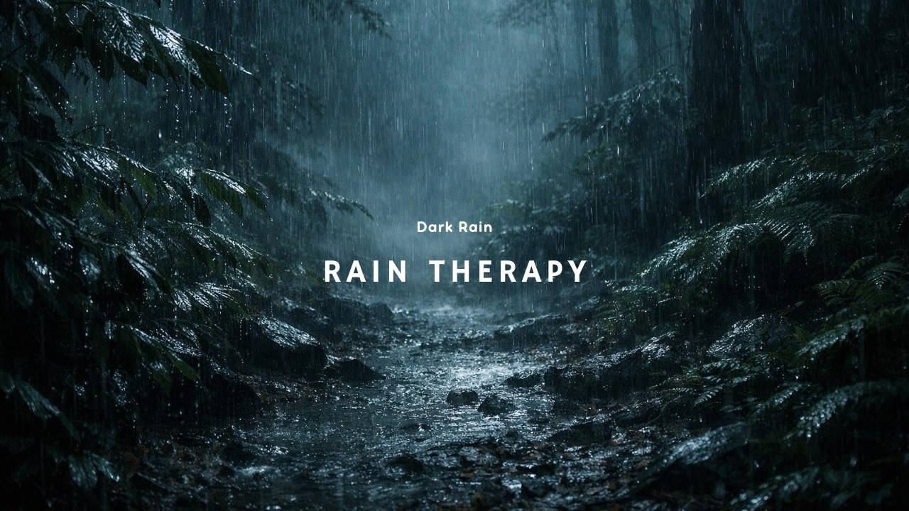 Relaxing Rain on Street | 1 Hour Dark Screen ASMR for Short Sleep & Quick Relax