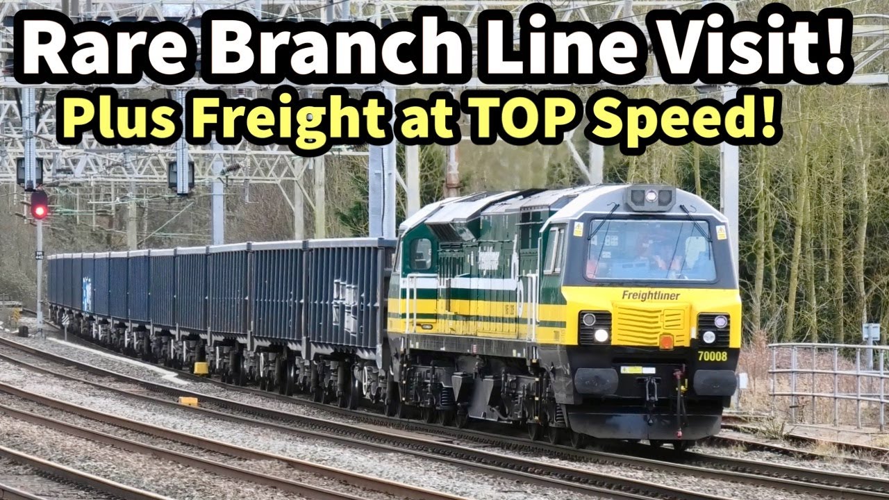 RARE Branch Line Visit for 70008, Plus CHOPPERS, Car Train, FREIGHT at SPEED and the Graffiti..!