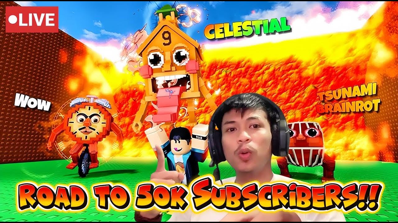 🔴[Live] Road To 50K Subscriber 🗿 Escape Tsunami Brainrots #shorts #roblox #fishit #shortvideo #live