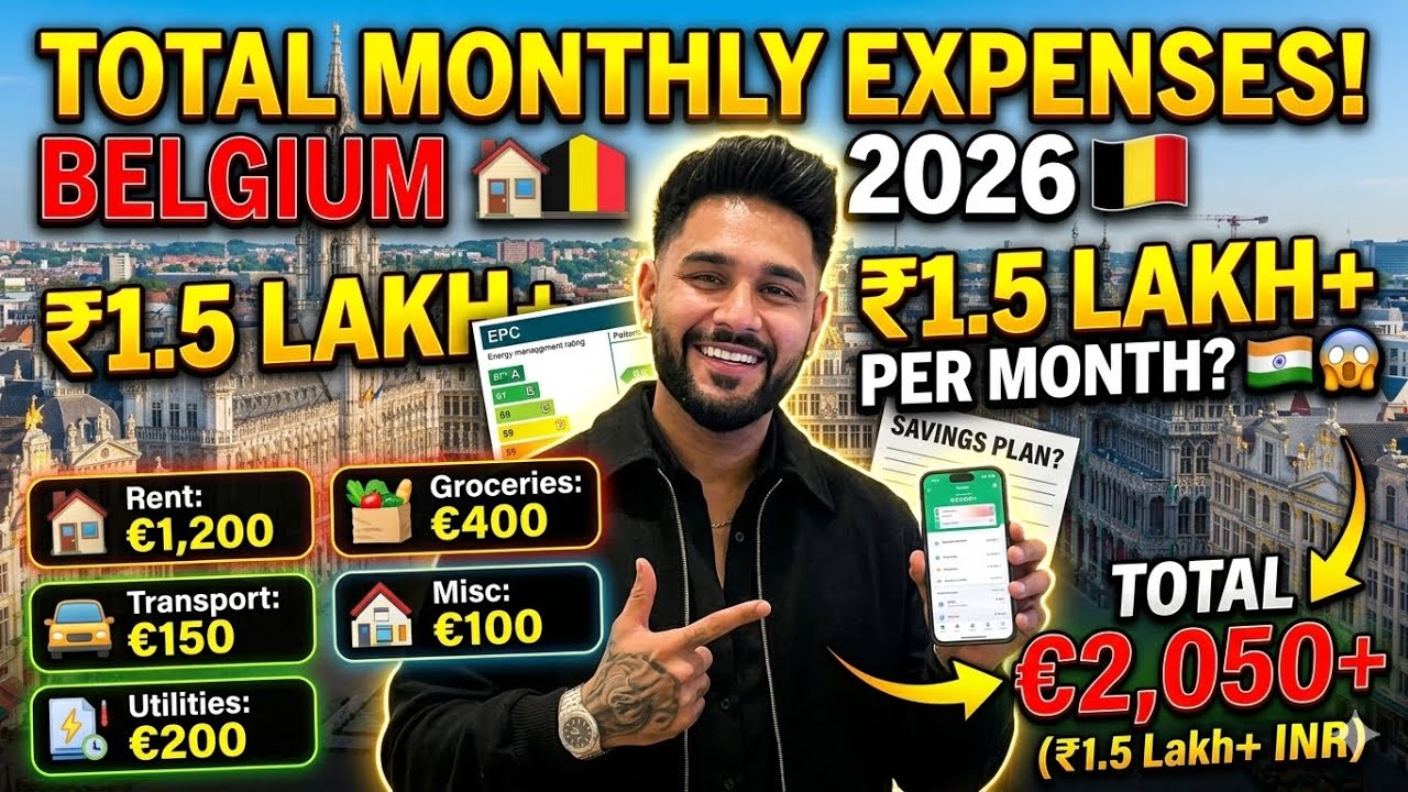 Cost of Living in Belgium 🇧🇪for Indians 🇮🇳2026 | Rent, Food & Savings Breakdown 🏠💰
