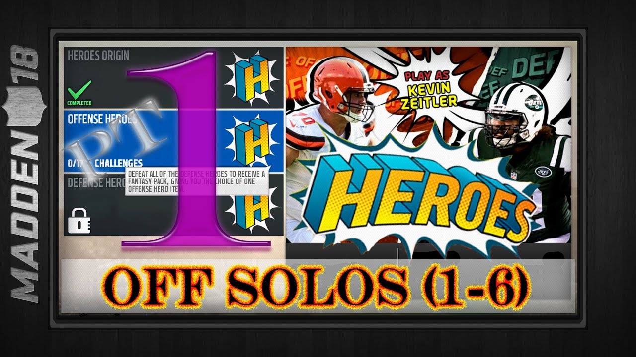 Madden 18 - MUT HEROES SOLO CHALLENGES (1-6) - Offensive Strategy Guide How To Beat