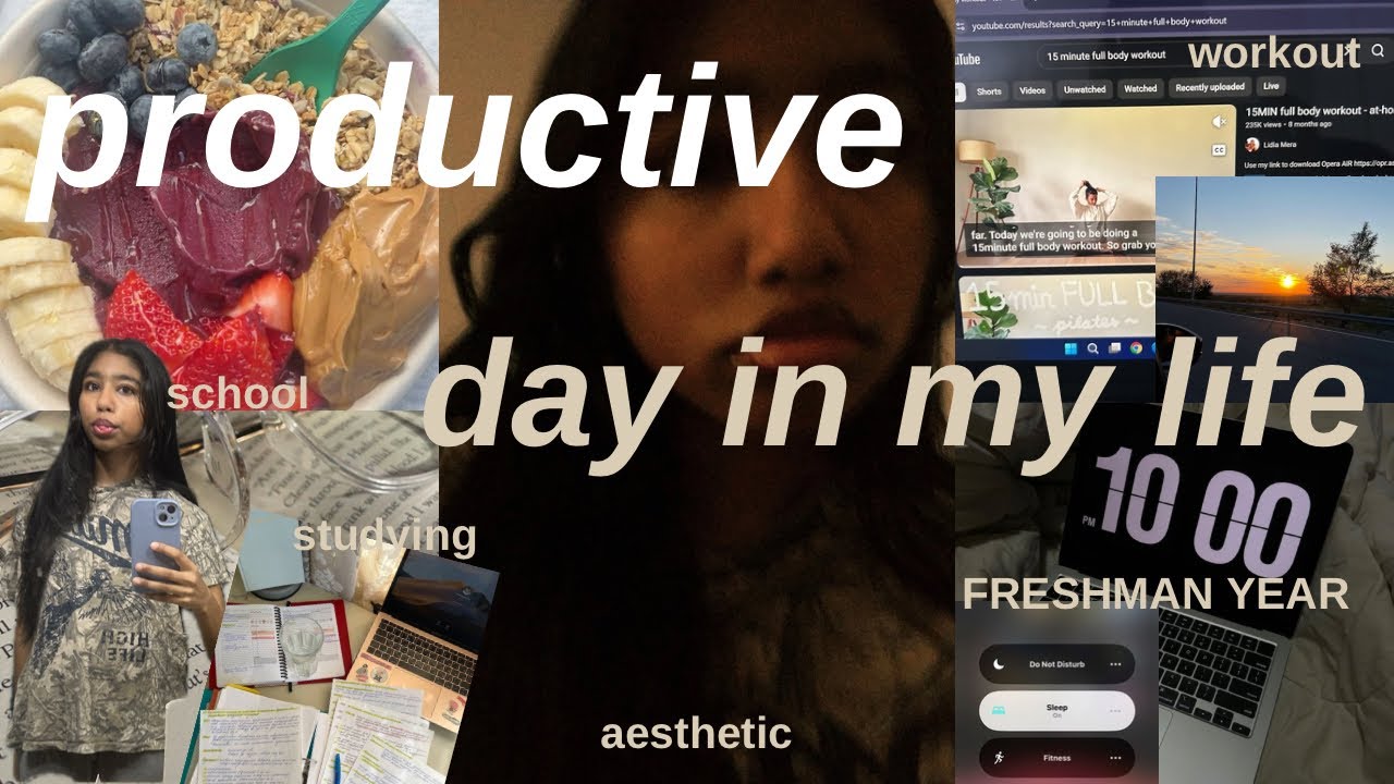 *7AM* PRODUCTIVE DAY IN MY LIFE as a FRESHMEN IN HIGHSCHOOL (productive, grwm, night routine) ⍣ ೋ