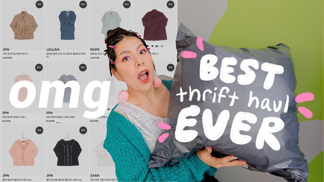 I WAS ABOUT TO GATEKEEP THIS.. I tried Korean ONLINE thrift shopping! THE BEST Thrift & try on haul!