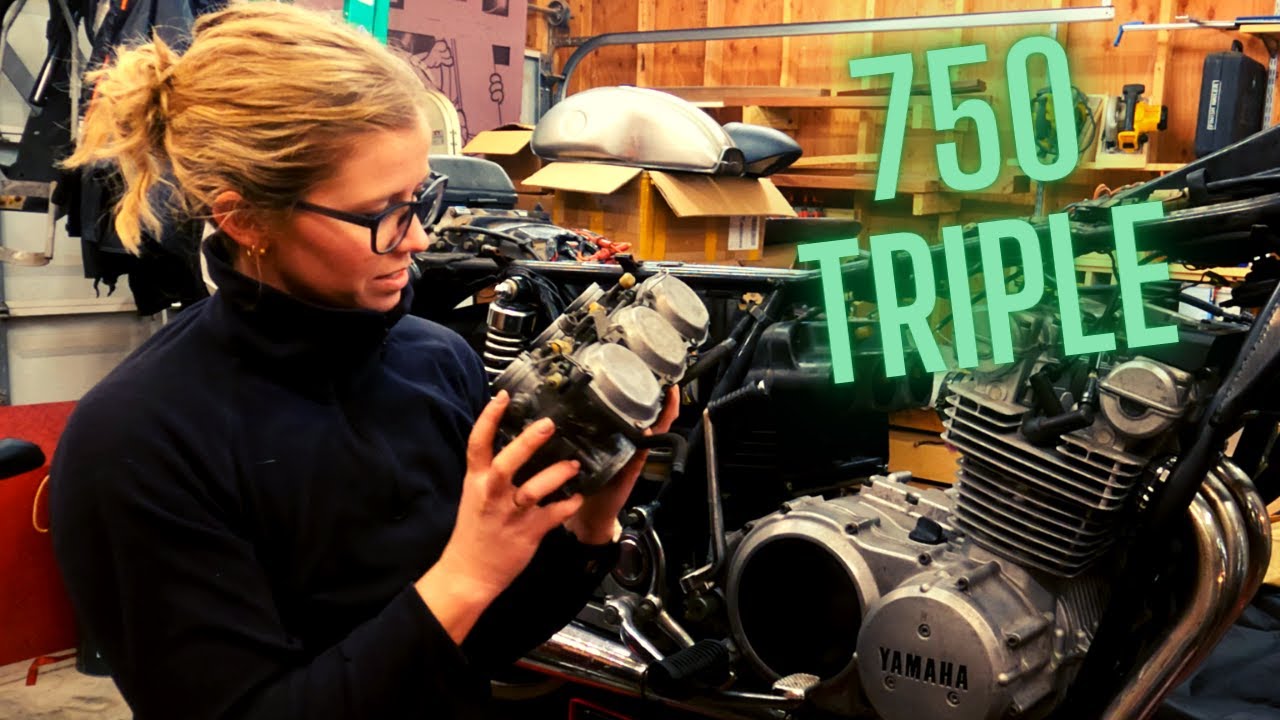 Yamaha XS750 Modest Build -- Starting to strip and rebuilding carbs for pod filters.