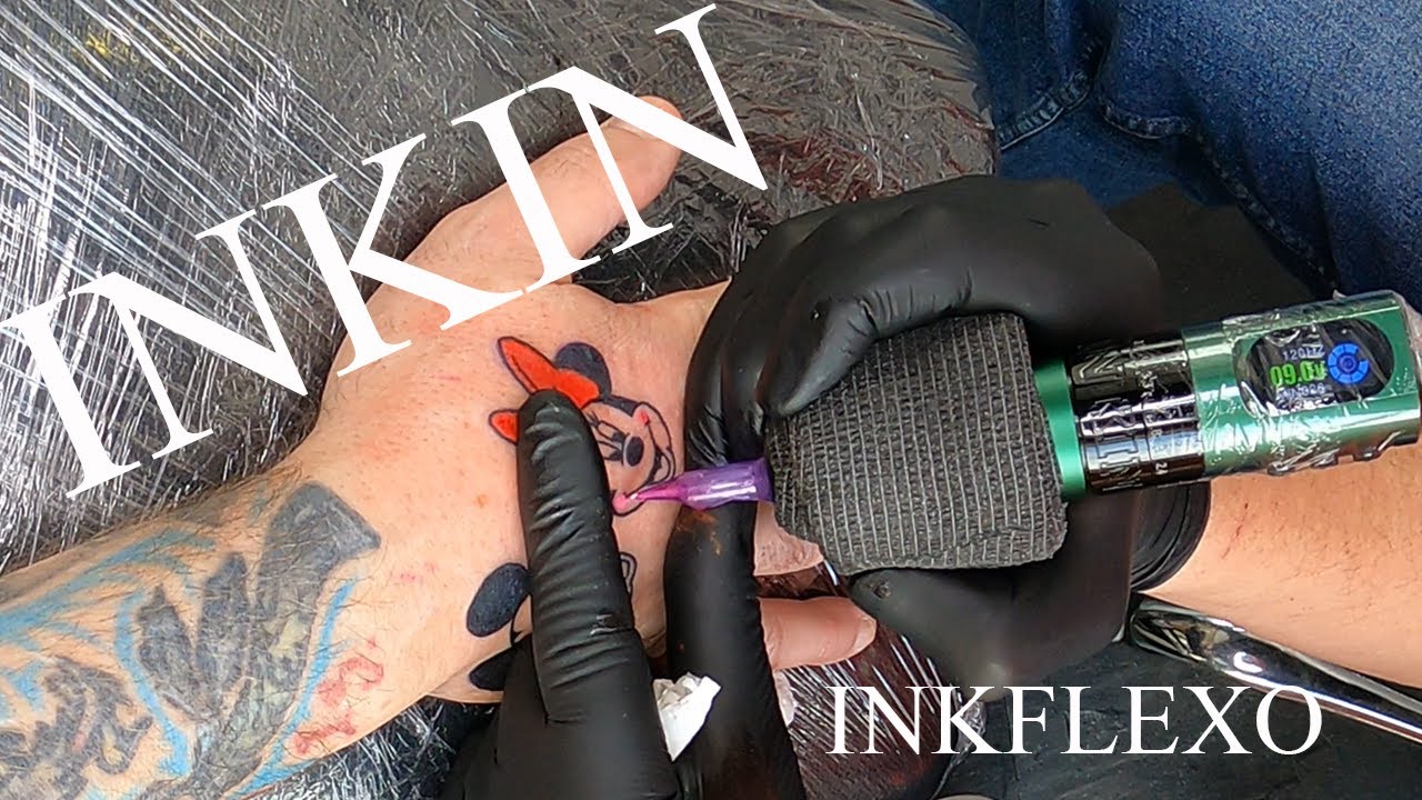 😮😮 OMG TATTOO MACHINE 😮😮  inkins inkflexo multistroke machine review and tattooing