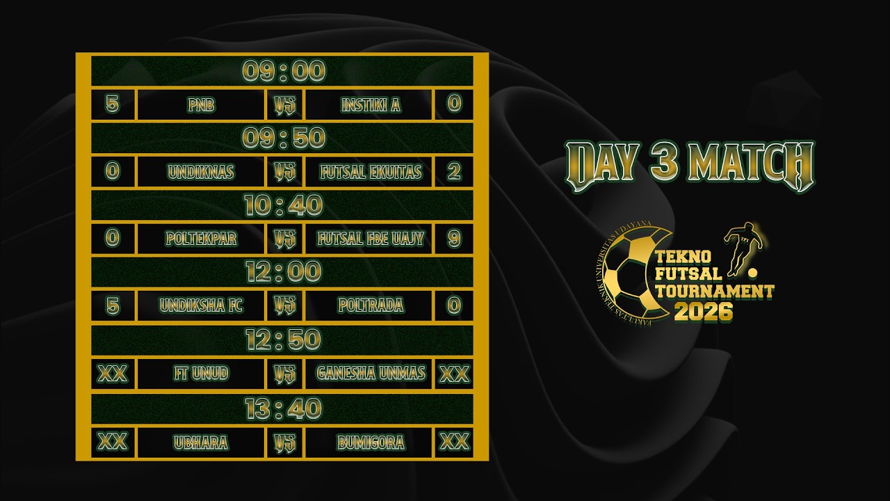 Live Stream Tekno Futsal Tournament 2026 (UBHARA VS BUMIGORA) #DAY 3
