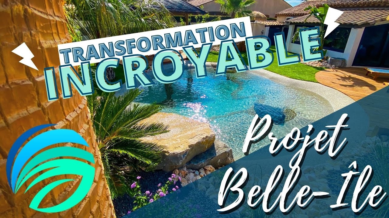 CONSTRUCTION PISCINE LAGON AVEC PAILLOTE 😱 PROJET BELLE-&Icirc;LE 🌴