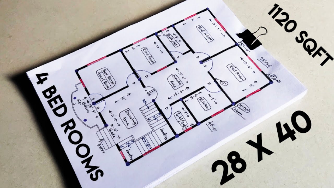 28 x 40 house design II 28 x 40 ghar ka naksha II 28 x 40 house plan