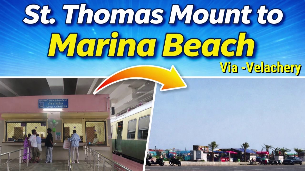 St.Thomas Mount to Marina Beach Via VELACHERY By MRTS Train - Mount to Thiruvallikeni Full Journey