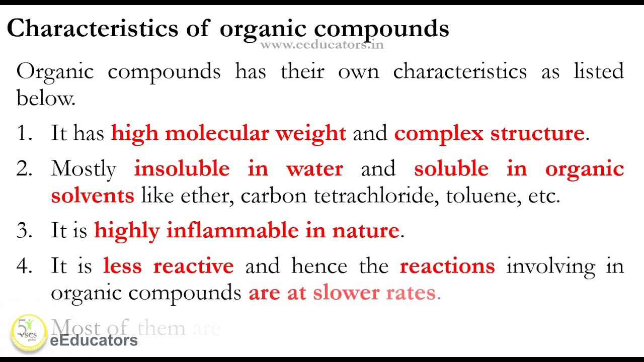 Characteristics of Organic Compounds