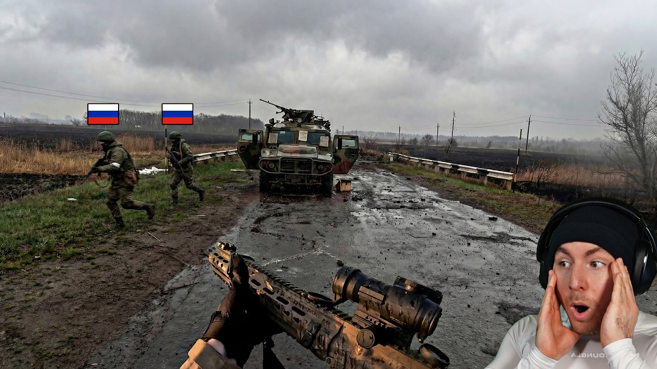 GoPro Combat Footage Russian Soldiers Flee in Panic After Ukrainian Fighters Disable Armored Vehicle
