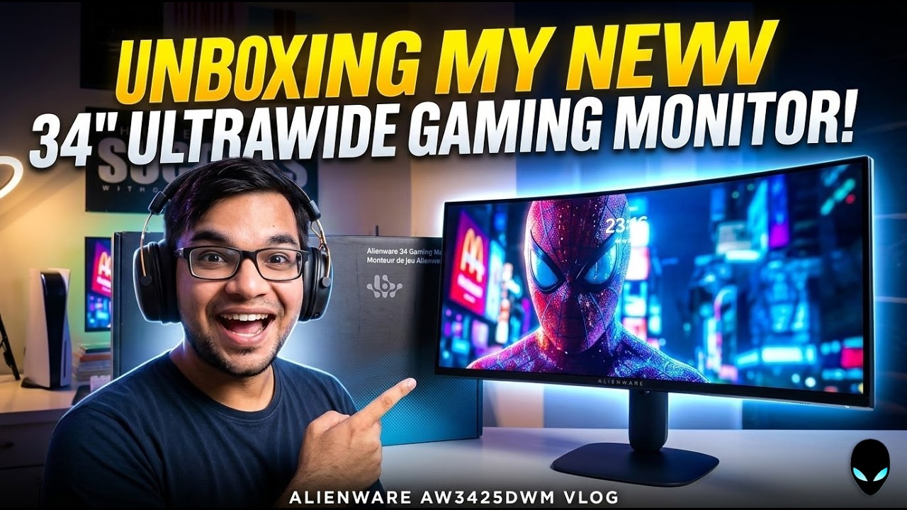I Finally Got My DREAM Gaming Monitor! (Alienware Ultrawide Unboxing)