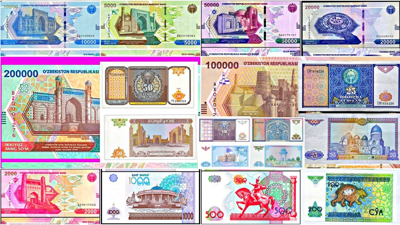 1994-2022 ВСЕ КУПЮРЫ УЗБЕКИСТАНА UZBEKISTON BARCHA PULLAR TURI 🇺🇿 ALL UZBEKISTAN MONEY