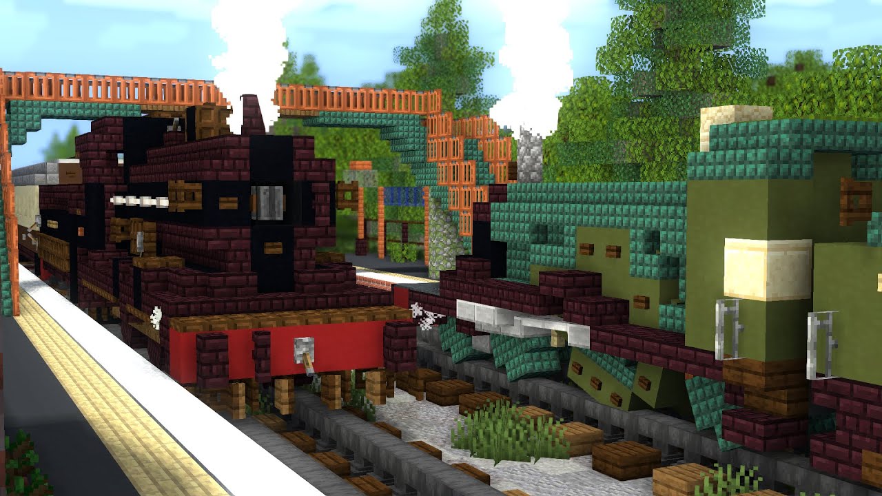 Minecraft Train British Steam Railfanning Animation