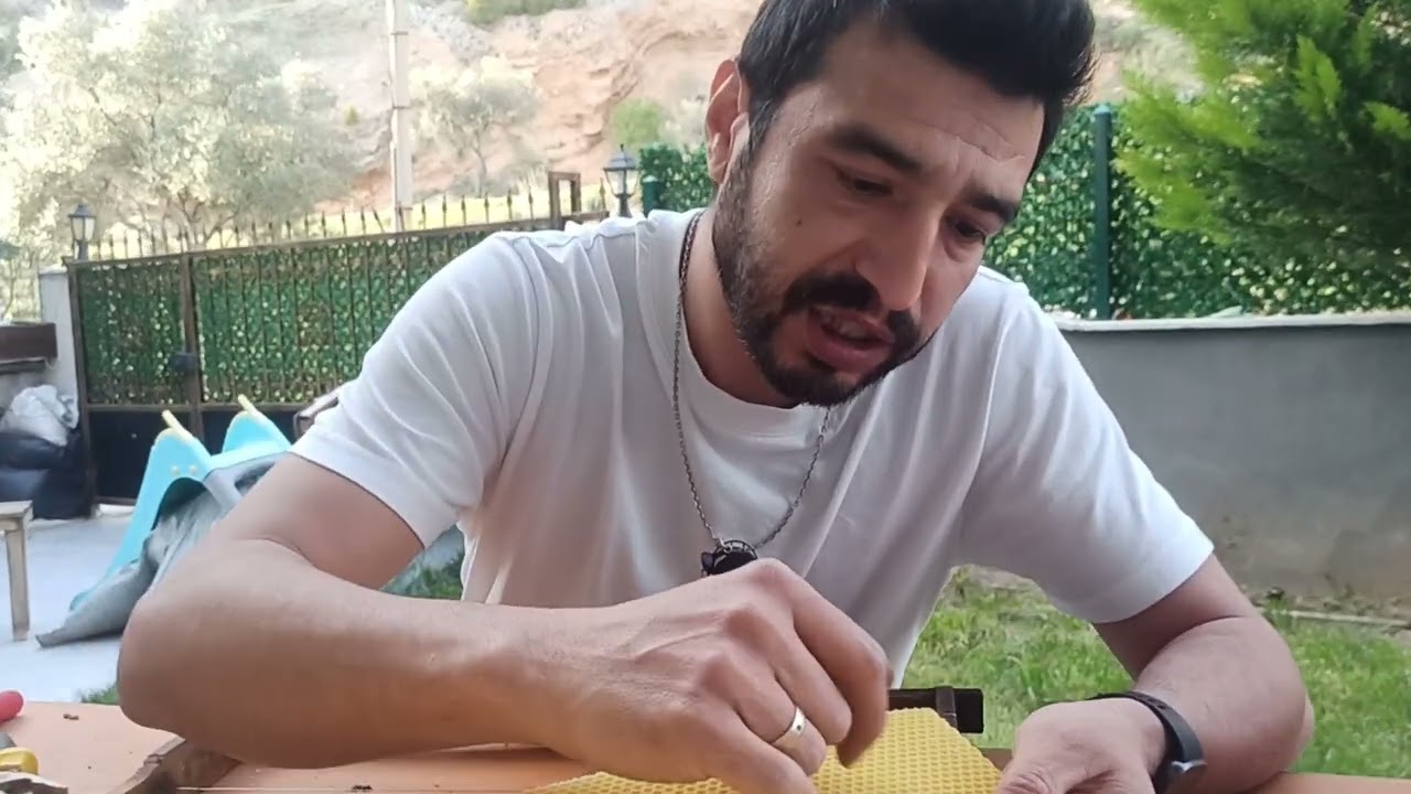 Çıtaya ham petek takma @arıcılık @bee