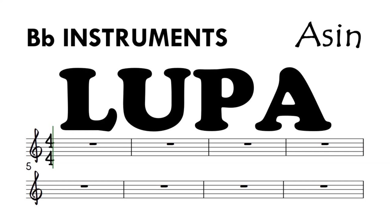 Lupa by Asin Bb Instruments Original Key Sheet Music Backing Track Partitura