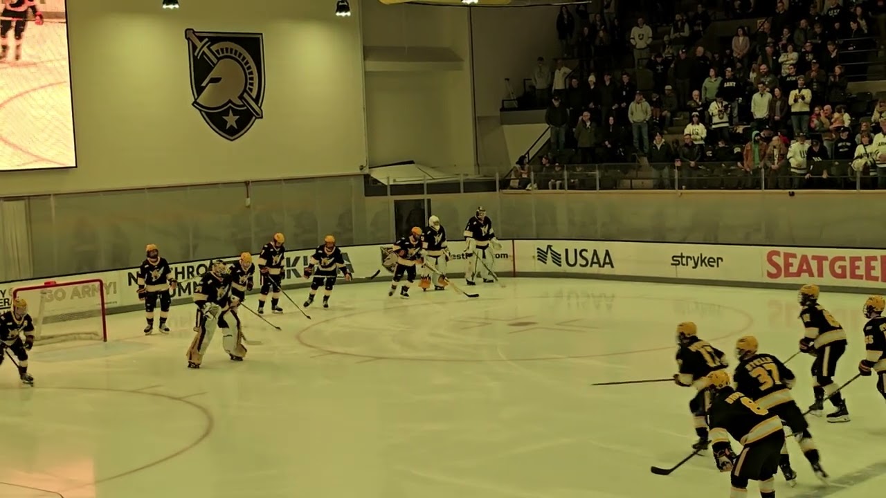 First Puck Drop by Rob Riley, Player Intros, Nat Anthem, Army Hosts AIC on Brian Riley Night