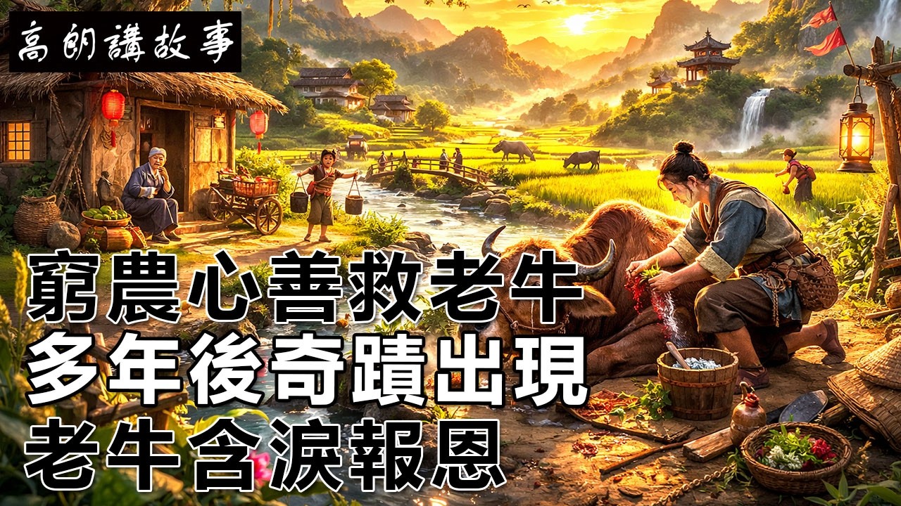 民間故事：窮農心善救老牛，多年後奇蹟出現，老牛含淚報恩｜高朗講故事