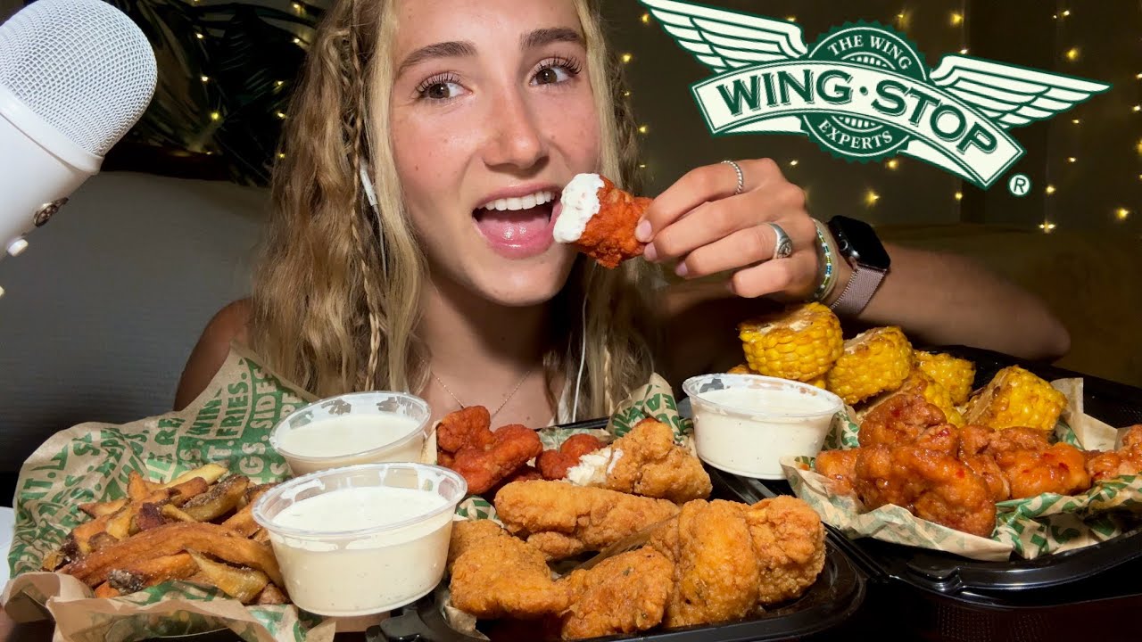 ASMR WINGSTOP MUKBANG | crispy crunchy chicken tenders, fries, and cajun corn