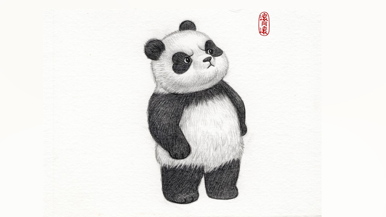 Draw panda Day 163｜Hands on hips