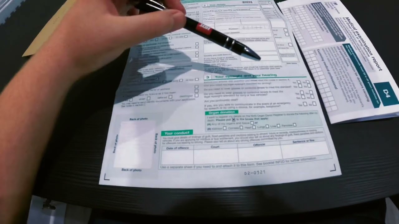 How to guide: Fill out D2 D4 and apply for provisional HGV/PCV (lorry/bus) licence + medical forms.