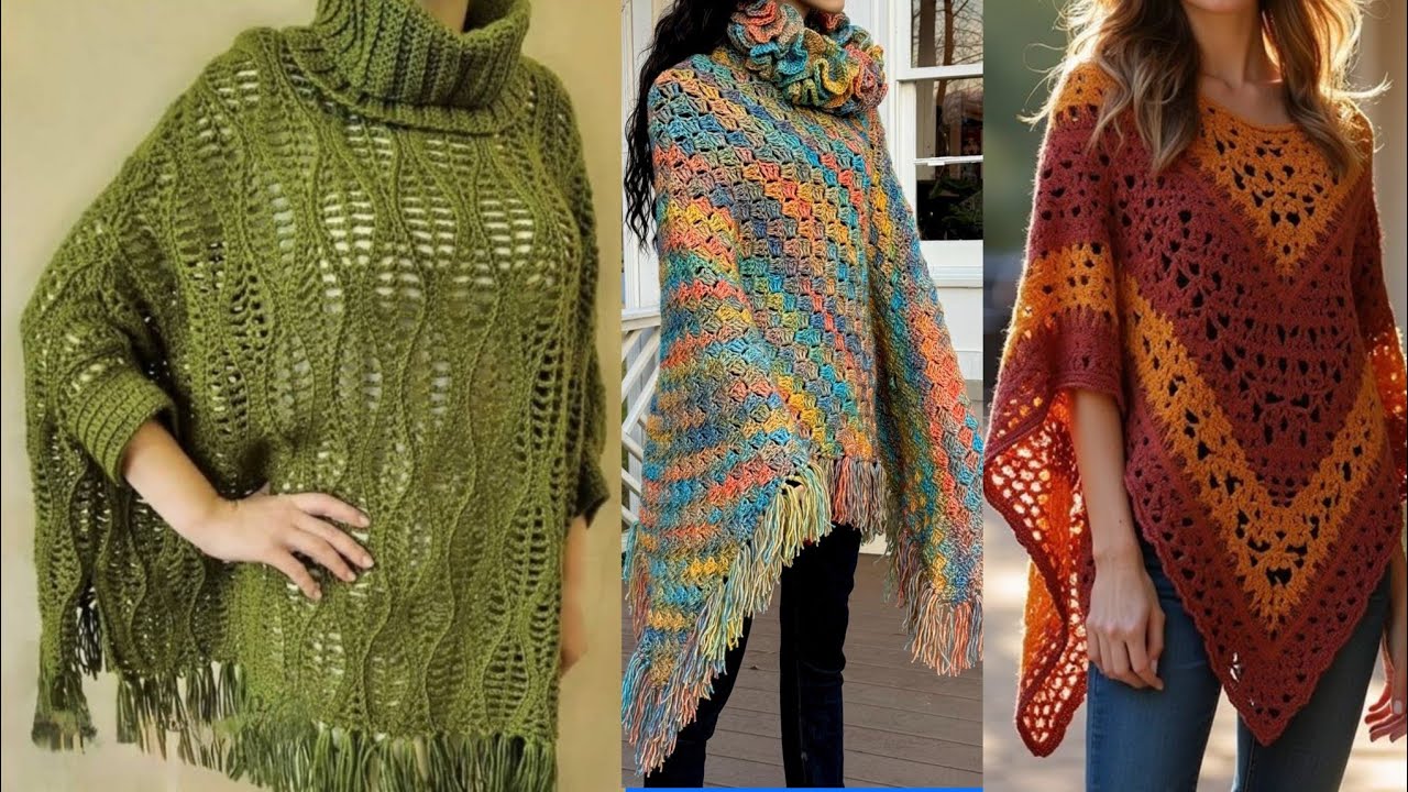 Elegant Crochet Shrug Ponchos for Winter style 